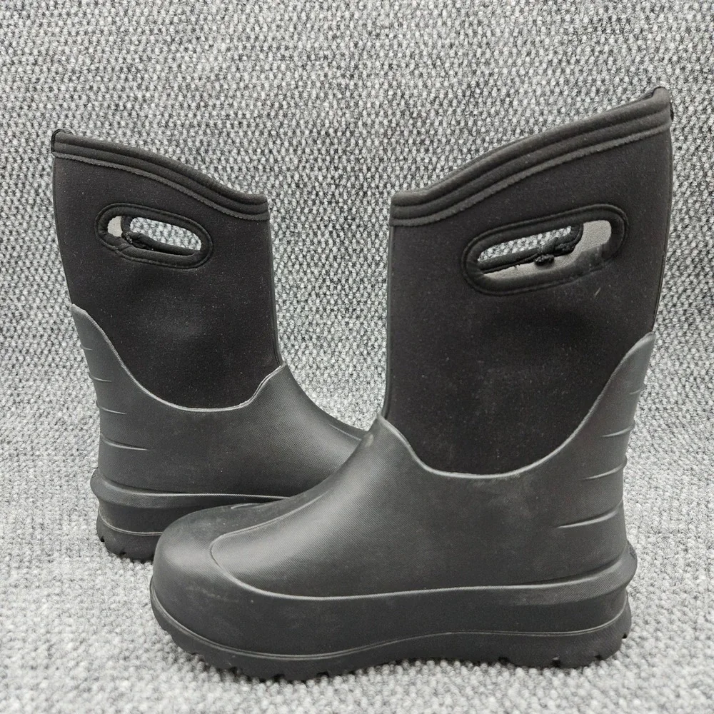 Bogs (Kids Youth 5) Black Boots Neo Classic Solid Waterproof Winter Rain Snow